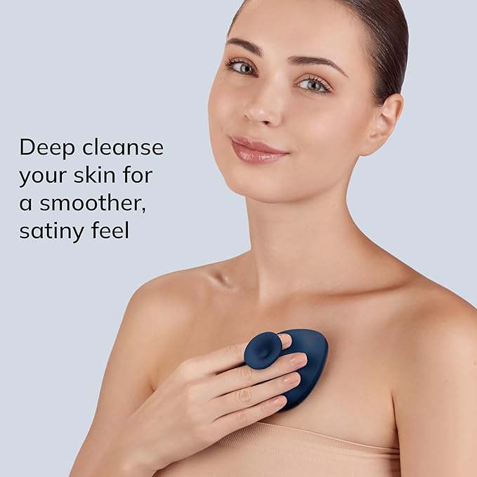 Body Brush | 4 in 1 | Cleansing Brush for The Entire Body | Professional Deep Cleaning | Soft Silicone Bristles | Ergonomic Two-Finger Design | Cleanses & Massages