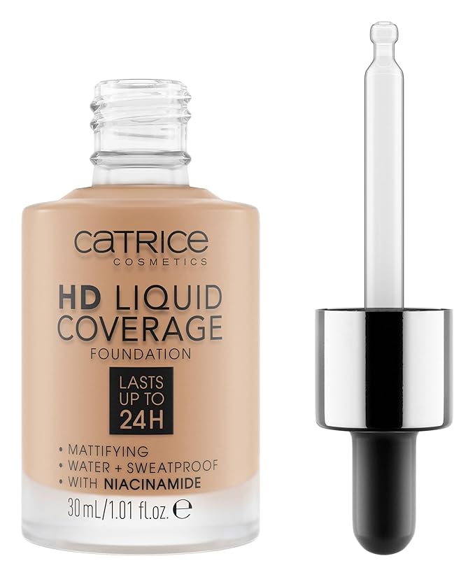 Catrice | HD Liquid Coverage Foundation | Flawless, High Coverage | Vegan & Cruelty Free (050 | Rosy Ash)