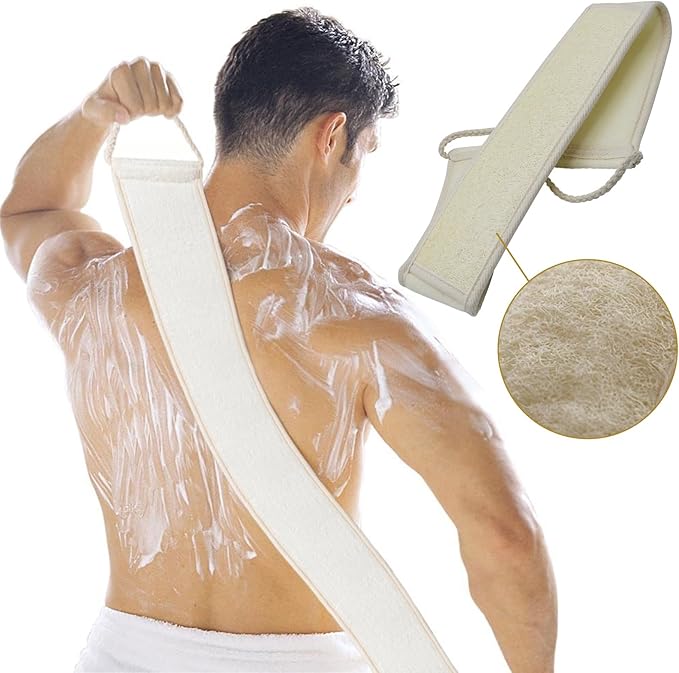 Premium Loofah Bath Set - Exfoliating Back Scrubber with Handle, Shower Gloves & Loofah Pads for Men & Women, Perfect Body Scrubber & Skin Cleanser