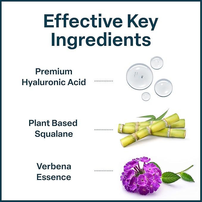 QRxLabs Plant-Based Squalane HA+ Moisturizing Cream with Hyaluronic Acid – Sugarcane-Derived Squalane Face & Body Moisturizer – 2 Fl Oz (60 mL)