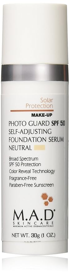 M.A.D SKINCARE SOLAR PROTECTION: Photo Guard SPF 50 Self-Adjusting Foundation Serum: Neutral - 30g