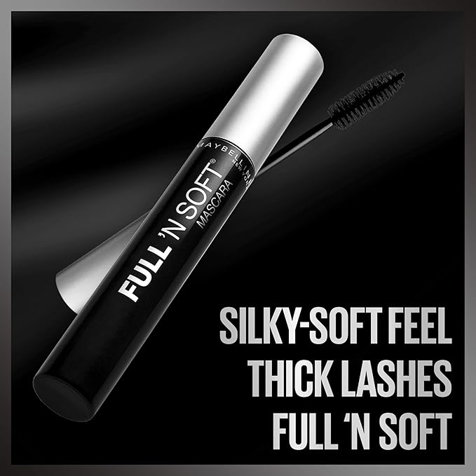 Maybelline Full 'N Soft Waterproof Mascara, Very Black, 1 Count