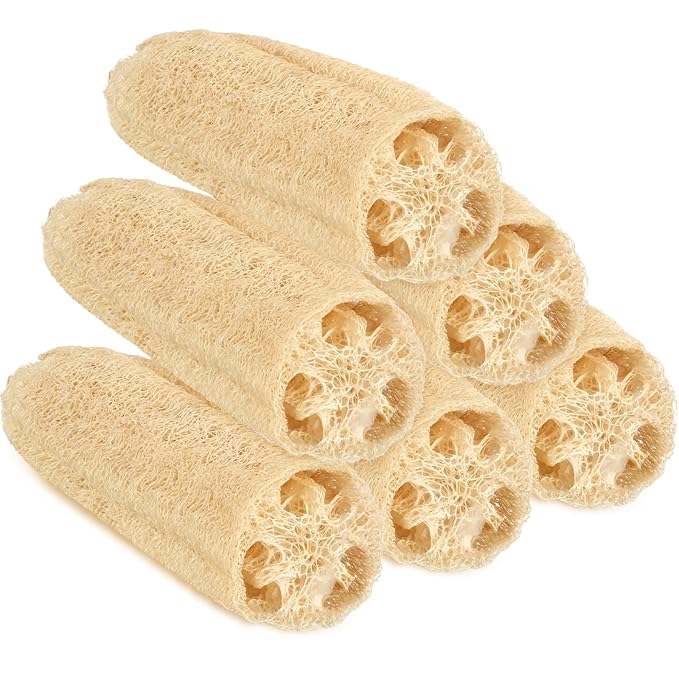 Mifoci 6 Pcs Natural Loofah Sponge 12 Inch Luffa Bath Shower Sponge Large Exfoliating Loofah Body Scrubbers Bath Loofahs for Men, Women, Adults, Spa, Beauty, Bathing, Face, Back, Skin, Daily Care