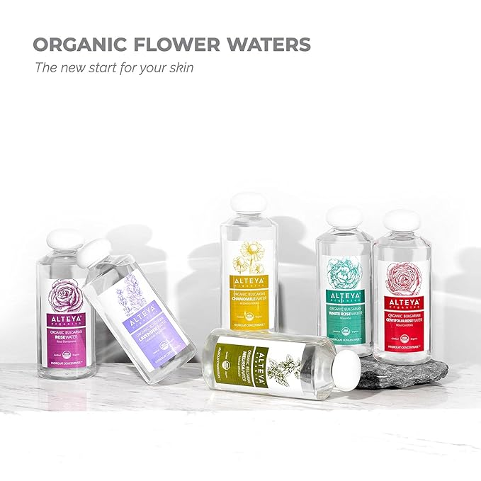 Alteya Organics Rose Water USDA Certified Organic Facial Toner, 17 Fl Oz/500mL Pure Bulgarian Rosa Damascena Flower Water, Award-Winning Moisturizer BPA-Free Bottle with Reducer