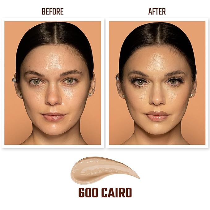 Juvia's Place I Am Magic Natural Radiance Foundation - 600Cairo - Full Coverage Liquid Foundation Makeup for Dry, Mature, Aging, and Combination Skin - Lightweight Longwear Base with Radiant Finish
