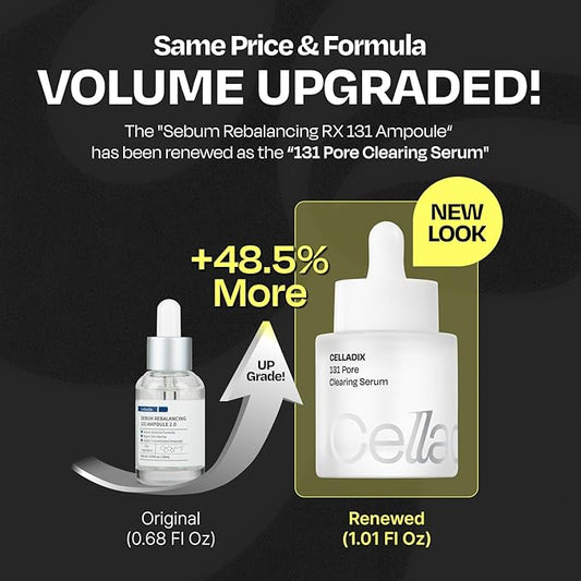 Sebum Rebalancing Rx 131 Ampoule | Pore Clearing Serum | Tighten Enlarged Pores | Repair Skin Barrier | Rapid Soothing for Daily Use | Oily & Combination Skin| 1.01 Fl Oz