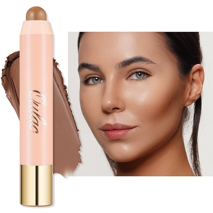 Oulac Contour Stick Makeup, Multi-use Cream Contour Stick, No Caking or Dragging, Matte Finish, Vegan, Cruelty-Free, C3 Caramel