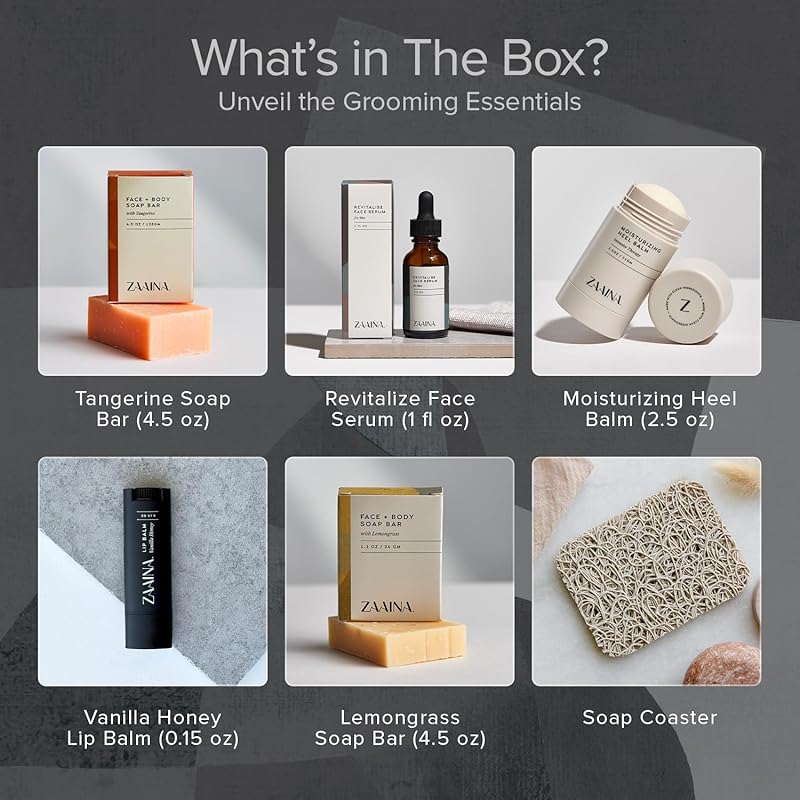 Men's Self Care Package, Father's Day Gifts for Men, Relaxation Spa Gift Set for Him - Luxury Natural Handmade Men Skin Care Kit, Unique Self Care Gift for Men by ZAAINA