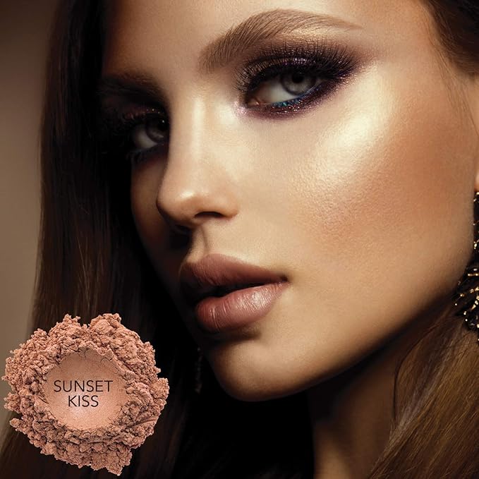 BellaTerra Cosmetics - Mineral Bronzer – Tanning Contour Powder for Face & Body – Long Wearing (Sunset Kiss)