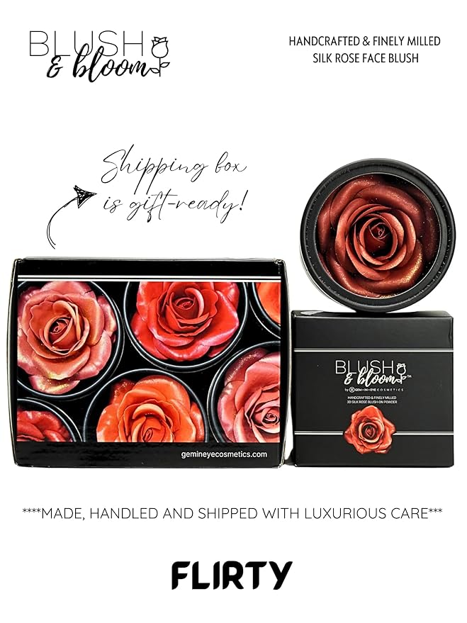 Radiant Roses GEM IN EYE Blush & Bloom Classic Edition 3D Silk Rose Blush-On Powder Rose Makeup Blush