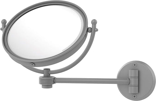 Allied Brass WM-5G/5X 8 Inch Wall Mounted 5X Magnification Make-Up Mirror, Matte Gray