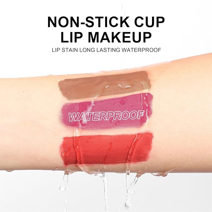 6Pcs Nude Matte Liquid Lipstick Set, Waterproof Long Lasting Non-Stick Cup Nude Lipstick 24 Hour Not Fade Red Matte Lipstick Professional Lip Gloss Mother's Day Gifts for Women (Gift Set B)