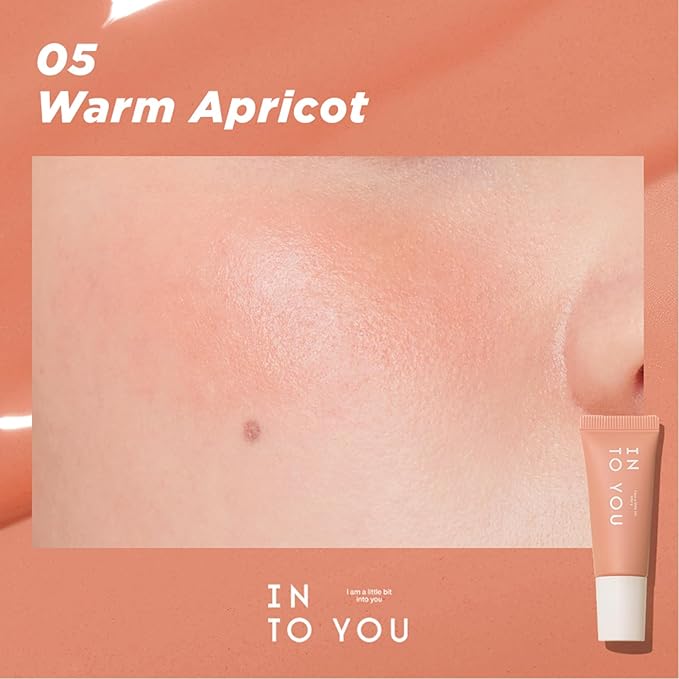 INTO YOU Liquid Blush for Cheeks, Water Sense Evolves Into Soft Fog Powder Matte and Natural Finish, Light and Comfortable Cream to Hold Makeup, Warm Apricot(A05)