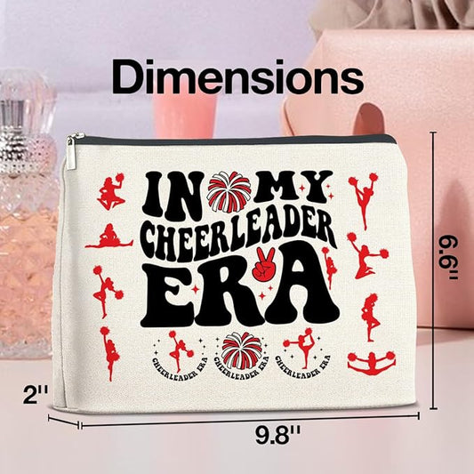 Cheerleader Gifts Makeup Bag Cheerleading Team Gifts for Women Cheerleader in My Cheerleader Era Zipper Makeup Pouch