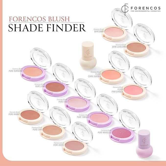 FORENCOS Matte Blush Set (Puff Included), Long Lasting Korean Blush Power, Zero Sebum Shine, Flawless Finish, Easy Blending, Lightweight & No Cakey Residue (PURE SUNSHINE)