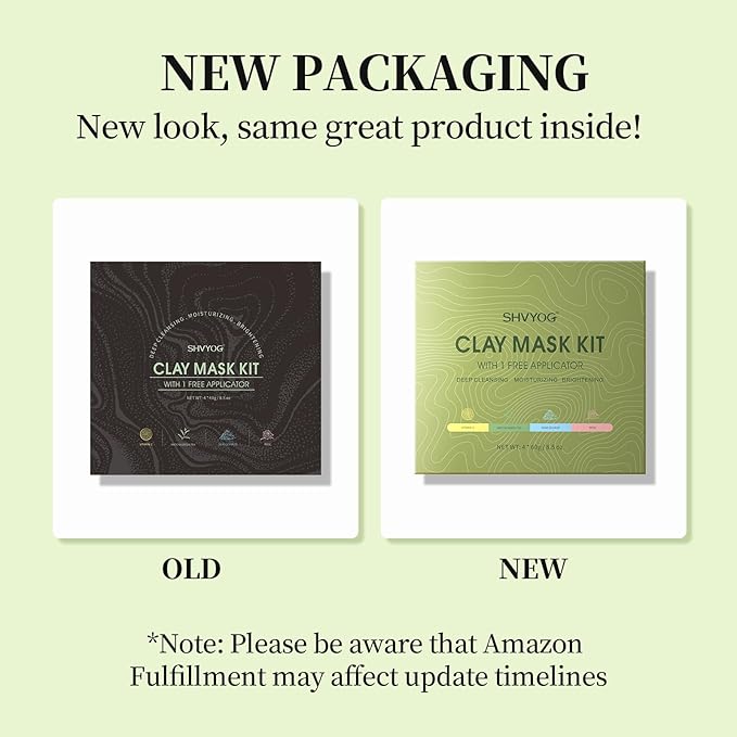 4 Pcs Clay Facial Mask Set - Turmeric, Vitamin C, Green Tea, Dead Sea Mud, and Rose Clay Skin Care Mask for Deep Cleansing, Moisturizing, and Refining Pores - 240g