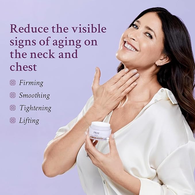 PRAI Neck Creme for Tightening & Firming Beauty | Neck Firming Cream That Boosts Elasticity | Cruelty & Paraben-Free Vegan Neck Tightening Cream | Neck and Chest Firming Cream With Hyaluronic Acid