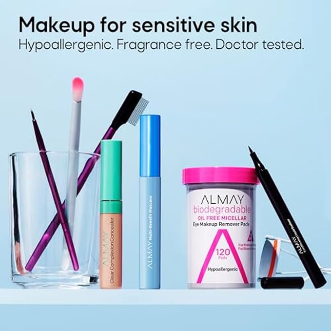 Almay Mascara, Volume, Length, Definition & Conditioning, Multi-Benefit Eye Makeup, Hypoallergenic and Fragrance-Free, 504 Black