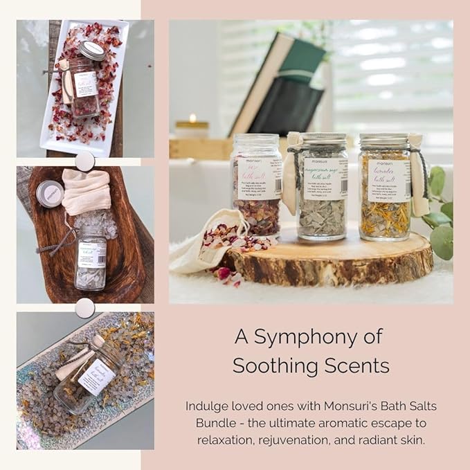 Luxurious Bath Gift Set for Women: Bamboo Bathtub Tray Caddy, Bath Spa Pillow, Bath Bombs & Bath Salts - Ultimate Spa Day Gifts for Women, Relaxation Gift Basket for Moms & Self Care