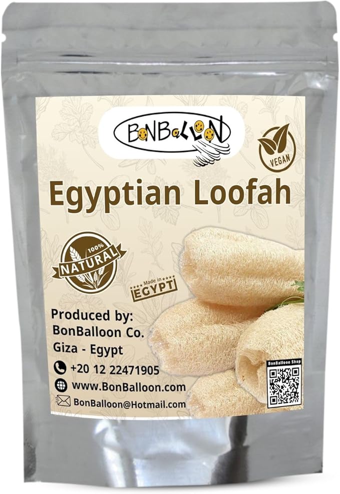 1 Pcs Egyptian Loofah Luffa Loffa Lofa Loofa Scrubber Natural SPA Beauty Bath Body Luxurious Premium for Skin Exfoliating (21.5" / 54 cm)