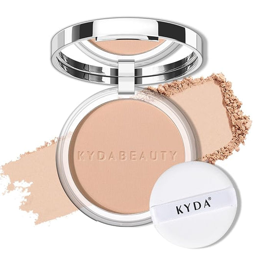 KYDA Mineral Powder, 4-in-1 Pressed Mineral Powder Foundation, SPF 35, Matte Pressed Foundation with Concealer and Setting Makeup, Lightweight Flawless Coverage, MEDIUM