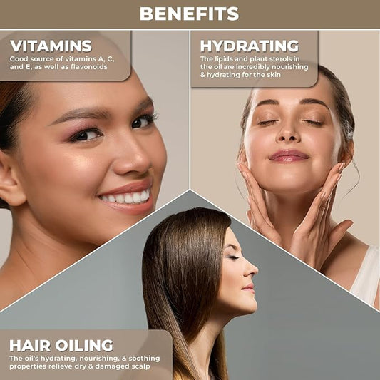 Plant Based Organic Sea Buckthorn Oil - Natural Moisturizer for Radiant Skin, Rich in Omega 7 - Cold Pressed and Pure SeaBuckthorn Oil for Face and Skin | Aceite de Espino Amarillo Organico