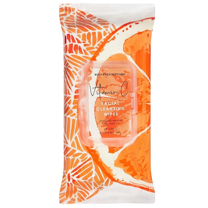 Body Prescription Makeup Cleansing Wipes - Gentle and Effective Face Wipes, 1 Count (Pack of 1), Vitamin C