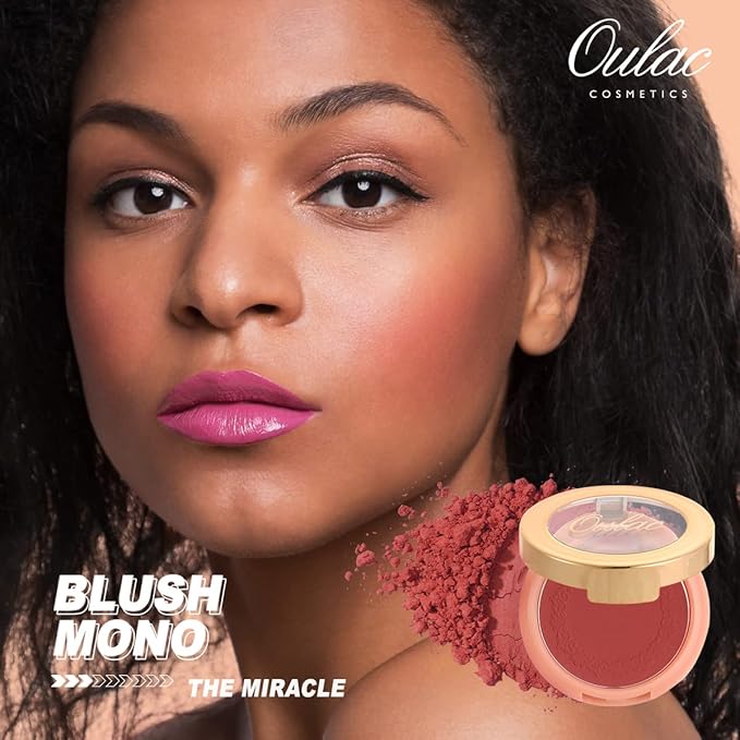 Oulac Matte Blush| Highly Pigmented Powder| Natural Matte Glow| Cruelty-Free Blush with Rose Oil| 08 The Miracle 4.8g