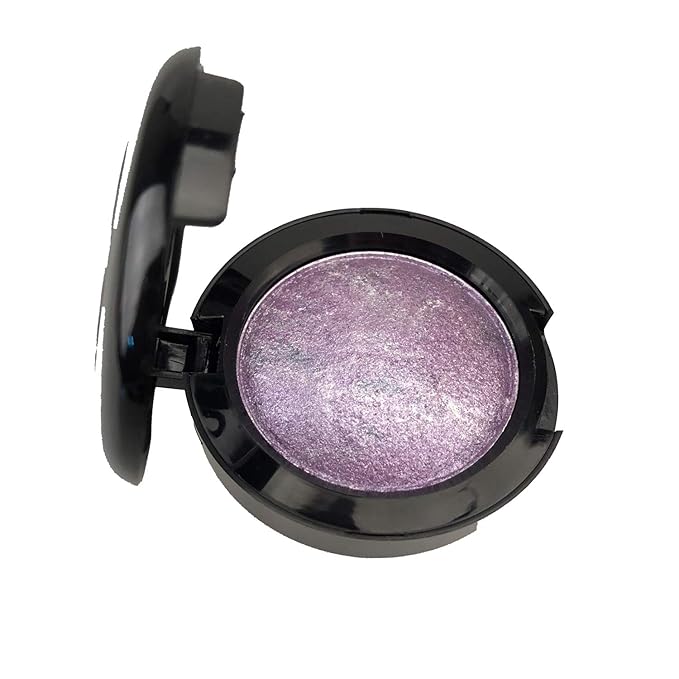 Mallofusa Single Color Baked Eye Shadow Powder Palette in Shimmer 15 Metallic Colors Optional (Rose Purple)