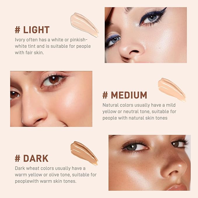 3 In 1-Luxury Anti-Wrinkle Foundation Stick， Flawless Eraser Foundation With Brush，Contour Stick Foundations Face for Women，Multi-use Makeup (Medium Color, 0.71)