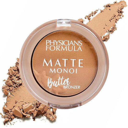 Physicians Formula Mini Matte Monoi Butter Bronzer, Matte Bronzer, Powder Face Matte Makeup, Dermatologist Tested, Essential Fatty Acids, Pro-Vitamins, Softens, Conditions, And Moisturize Skin