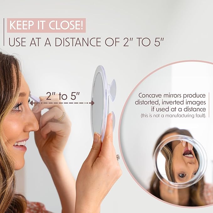 Luxo Magnifying Mirror, Small Magnifying Mirror Suction Cup (10X)