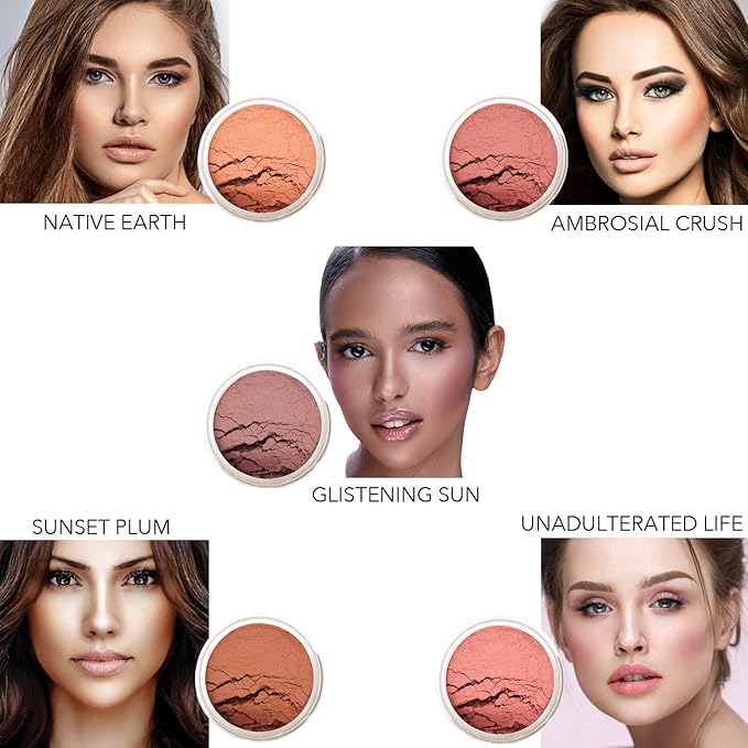 Bellaterra Cosmetics Mineral Loose Blush - Contouring, Long Lasting, Illuminating in 5 Shades for All Skin Types. (Unadulterated Life, 9g)