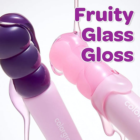COLORGRAM FRUITY GLASS GLOSS 02 CHEWY TANGERINE | Non-Sticky Glossy Lip Tint with Glass-Like Shine | Long-Lasting Hydrating Lip Gloss for Smooth & Plump Lips
