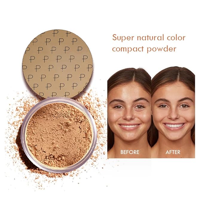 MAEPEOR Matte Setting Loose Powder 8 Colors Smooth and Lightweight Face Powder for Brightening and Setting Makeup with Face Puff (02 Rocks)