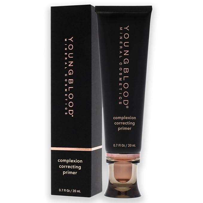 Youngblood Clean Luxury Cosmetics CC Perfecting Primer, Bare | Tinted CC Primer Primer Natural Mineral Moisturizing Color Corrector| Cruelty-Free, Paraben-Free, Vegan
