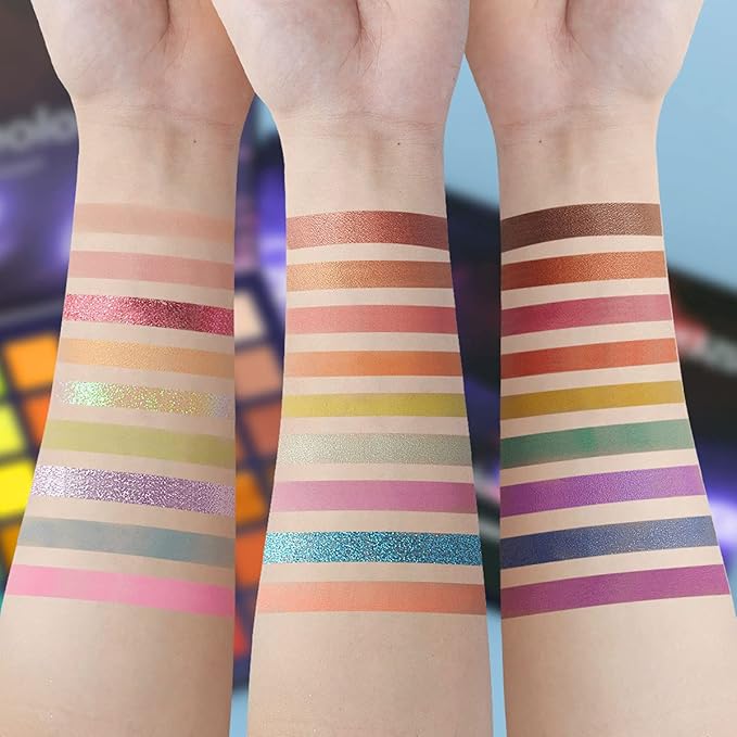 54 Colorful Eyeshadow Palette, Neon Green Shimmer Matte Glitter Eye Shadow Natural Naked Colors Makeup Eyeshadow Waterproof Long Lasting Highly Pigmented Gift Set Make Up Palletes