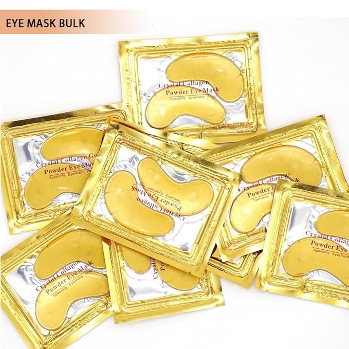30 Pairs 24K Gold Eye Masks & Lip Masks, Crystal Collagen Eye Patches for Puffy Eyes, Reducing Fine Lines, Cooling Collagen Skin Care Eye Patches for Dark Circles