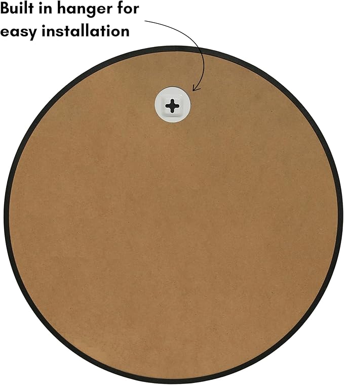 Americanflat 31" Round Mirror - Hanging Mirrors with Aluminum Frame - Modern Mirror for Bathroom, Bedroom, Living Room - Mirrors for Wall Display and Home Decor - Black