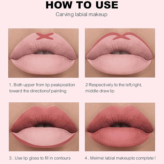 6 Velvety Matte Liquid Lipsticks + 6 Matching Smooth Lip liner Pencil, One Step Lips Makeup Kits, Waterproof Long Lasting Velvety Matte Lipstick Lip Makeup Gift Kit for Women Girls