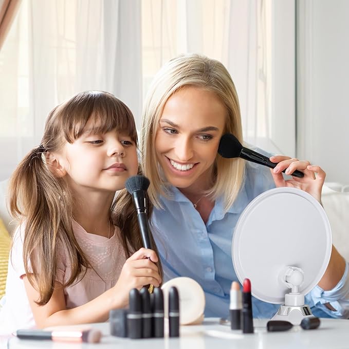 MIRRORVANA 10X Round Magnifying Mirror for Applying Makeup - Suction Cup Cosmetic Make Up Mirror, Ideal for Vanity, Bathroom, and Travel Use - 6.7" Diameter