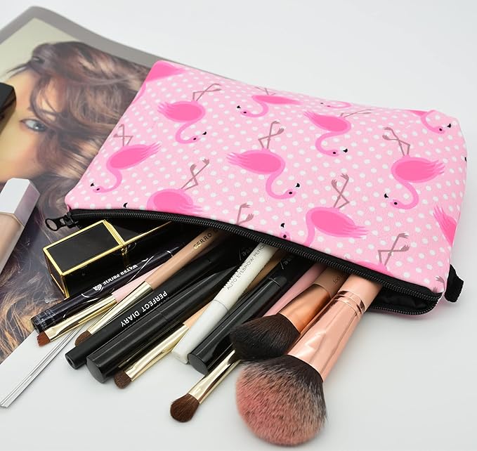 2 Pcs Cosmetic Bag for Women Small Make Up Bag Waterproof Travel Toiletries Pouch with Zipper for Organizing Small Items, Gift Bags for Birthday Christmas(Animal)