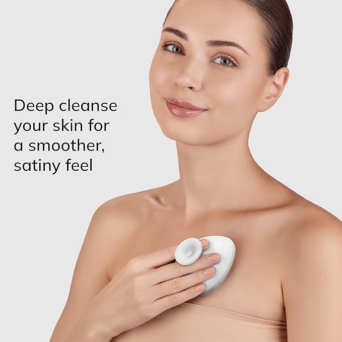 Body Brush | 4 in 1 | Cleansing Brush for The Entire Body | Professional Deep Cleaning | Soft Silicone Bristles | Ergonomic Two-Finger Design | Cleanses & Massages