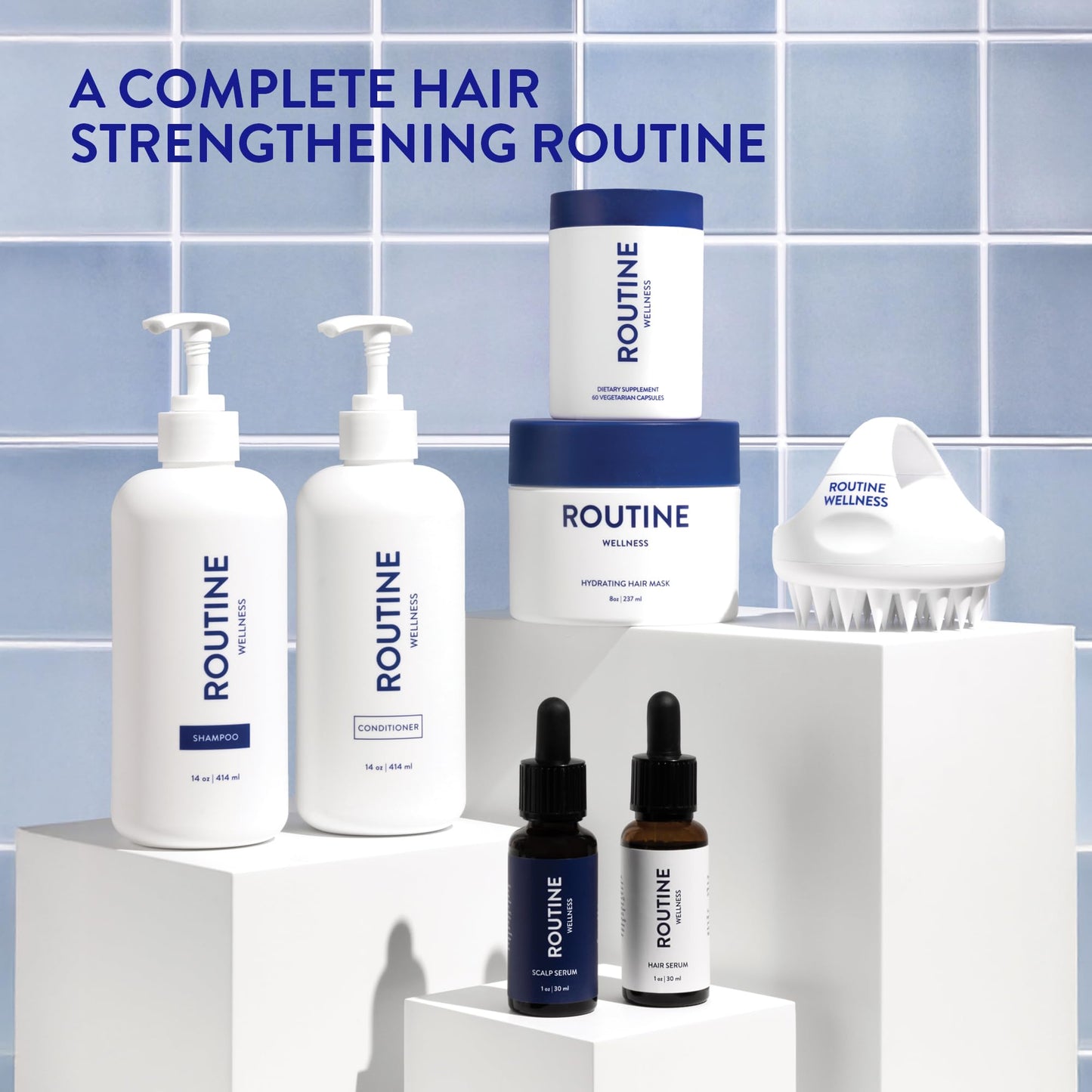 Routine Wellness Scalp Serum for Thinning Hair – Promotes Visibly-Thicker, Fuller-Looking Hair – Lightweight, Science-Backed with Red Clover & Peptides - 30ml