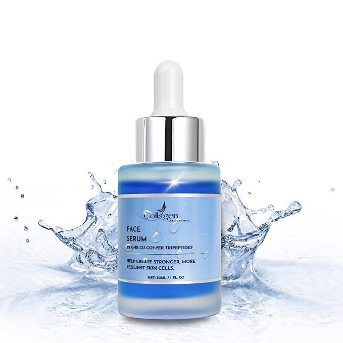 5% Copper Tripeptide-1 with Palmitoyl Tripeptides Face and Neck Essence Oil Skin Revitalizer, Support Anti Wrinkle, Tightening, Collagen - For Men and Women