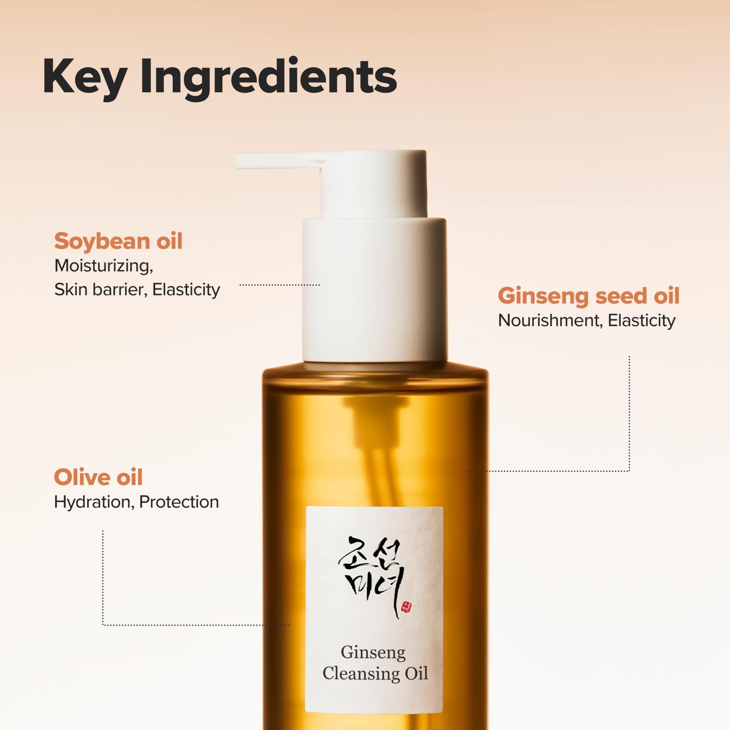 Beauty of Joseon Ginseng Cleansing Oil Waterproof Makeup Remover for Sensitive, Acne-Prone Facial Skin. Korean Skin Care for Men and Women, 210ml, 7.1 fl.oz