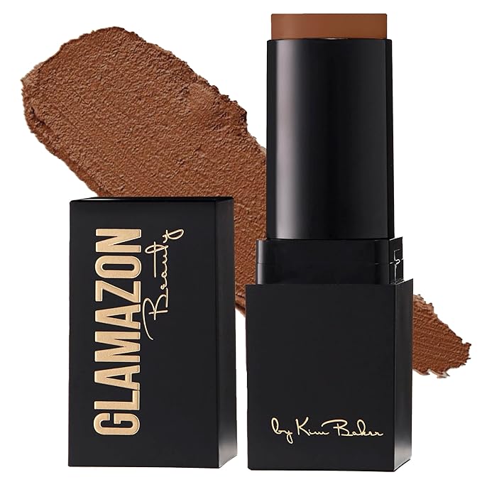 Glamazon Second to None Foundation Stick, Deep Cocoa, Light-to-Full Coverage, Weightless Makeup With a Glowy Natural Finish