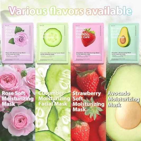 Kaely 40 Pack Bulk Face Masks for Kids, Kids Face Mask Spa Day Kit Supplies, Spa Party Favors for Teens Girls Women, Sheet Facial Mask Skincare Gifts Set, Hydrating Nourish for All Skin Types, 01