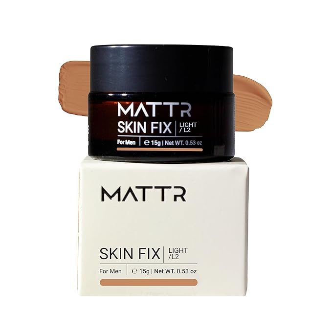 MATTR Skin Fix - Luxury - Easy for Men - Tinted Concealer - Visibly Covers Fine Lines, Under-Eye Bags, Razor Burns, Pimples - Vegan Makeup - Perfect for Gym Bag or Travel - 15g (L2)