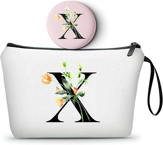 Birthday Friendship Womens Bridesmaid Proposal Coolest Gifts for Sister Teacher Coworkers Bride Personalized Travel Makeup Cosmetic Bag with Mirror Valentines Mothers Day Christmas Graduation X